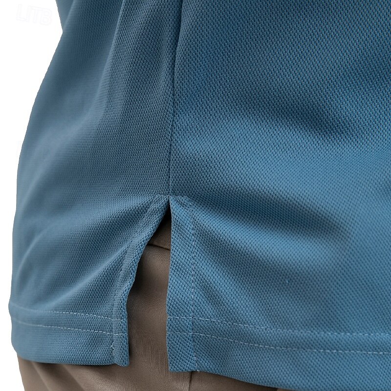 Men's Golf Shirt Golf Polos Shirts Work Casual Lapel Short Sleeve Basic Modern Plain Patchwork Buttons Summer Regular Fit Blue Sky Blue Army Green Golf Shirt 2025 - $23.99 –P16