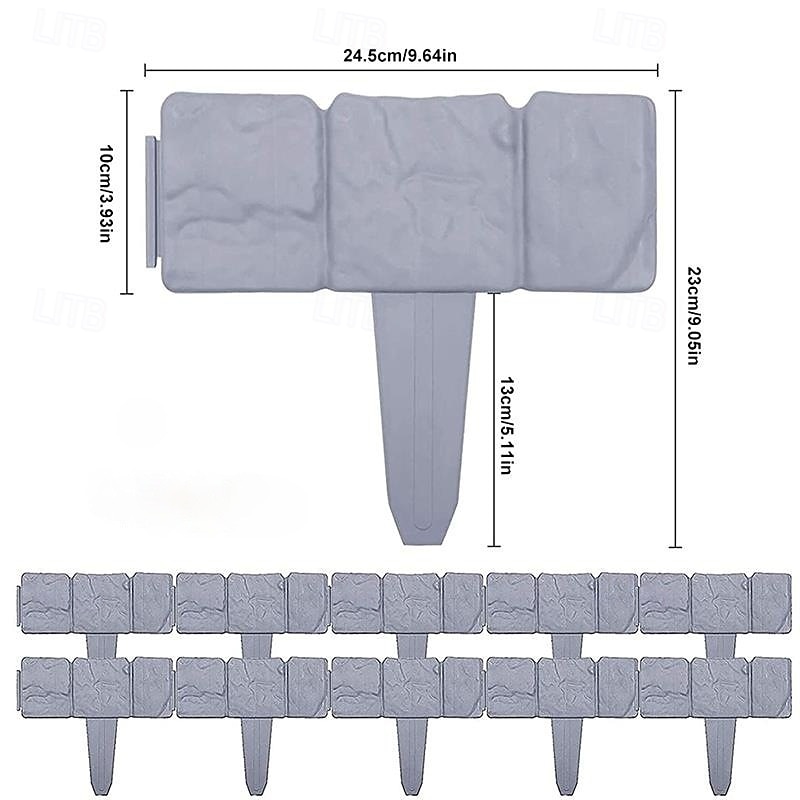5 stuks gazonranden kunststof steenlook tuinborder polypropyleen bloemperkrand palissade tuin decoratief 2025 - $13.99 –P5
