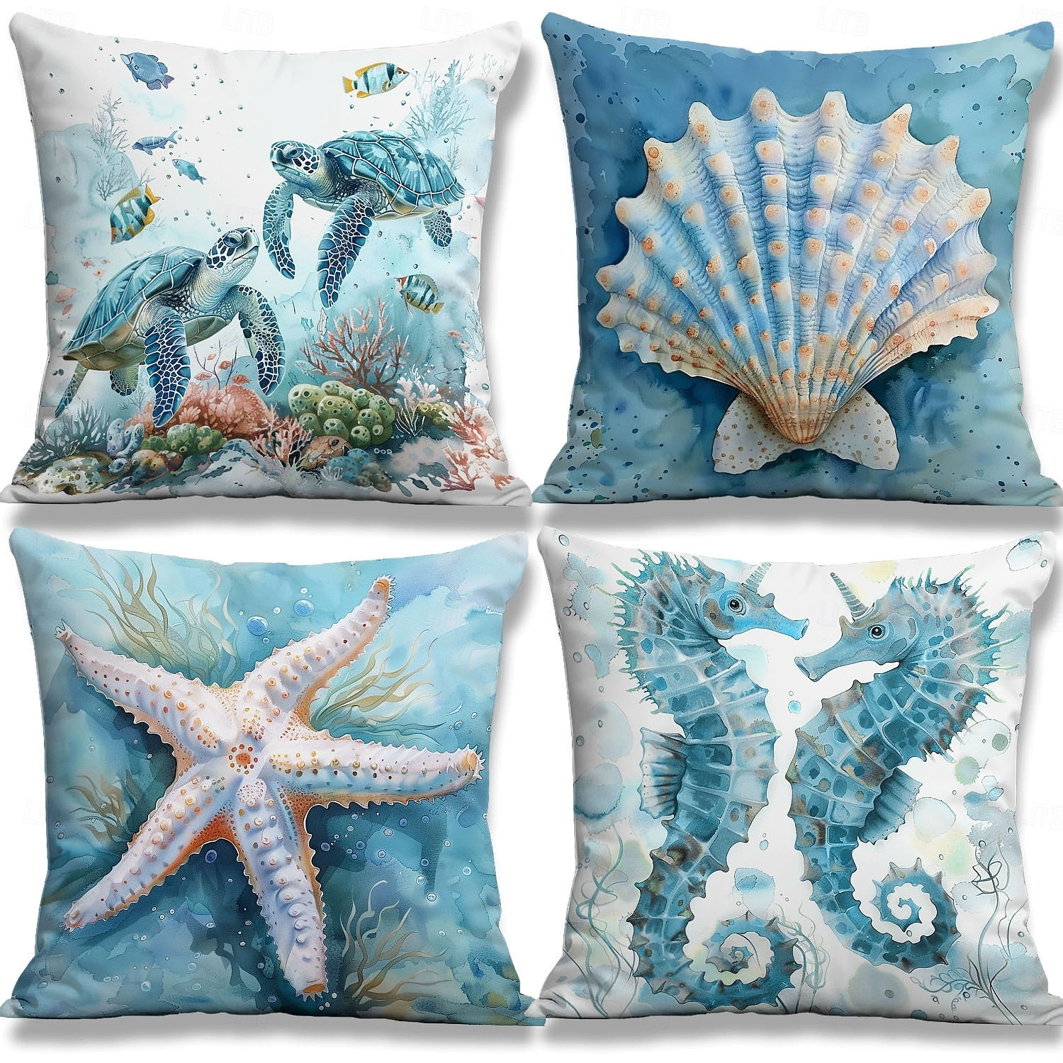 Summer Ocean Creature Decorative Toss Pillows Cover 1PC Soft Square Couch Cushion Case Pillowcase for Bedroom Livingroom Sofa Chair 2025 - $13.99 –P2