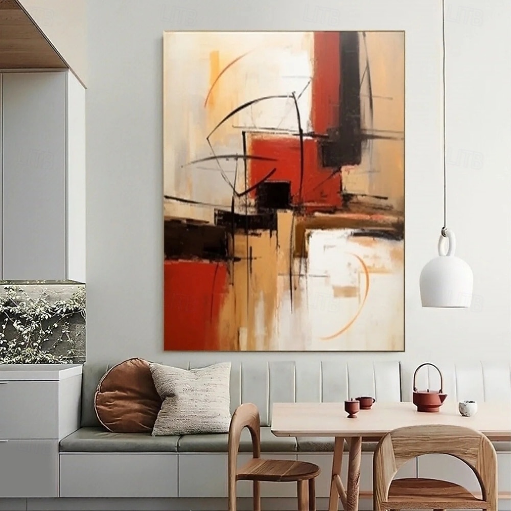 Ölgemälde handgemalt quadratisch abstrakt klassische Gemälde reines handgemaltes Ölgemälde braun modernes hängendes Gemälde schwarz weiß abstrakt für Heimdekoration Gemälde Wandkunst 2025 - $82.99 –P4