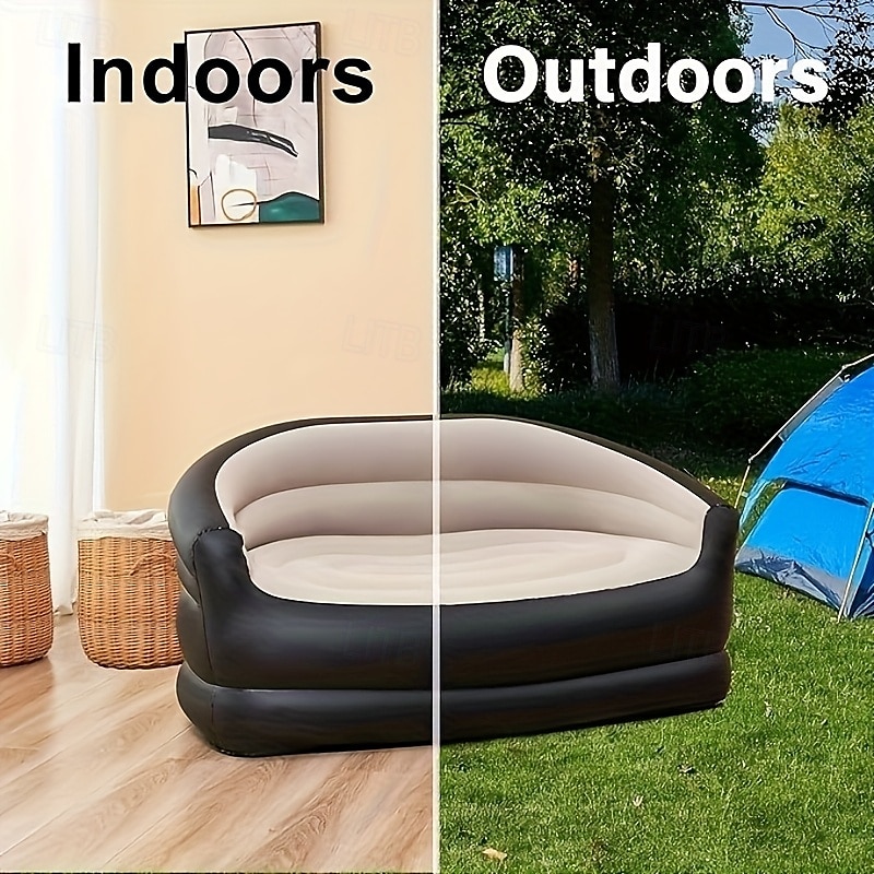Sofá inflable plegable con bomba de aire, ideal para camping, picnics, balcones y salas de estar. 2025 - $92.99 –P8