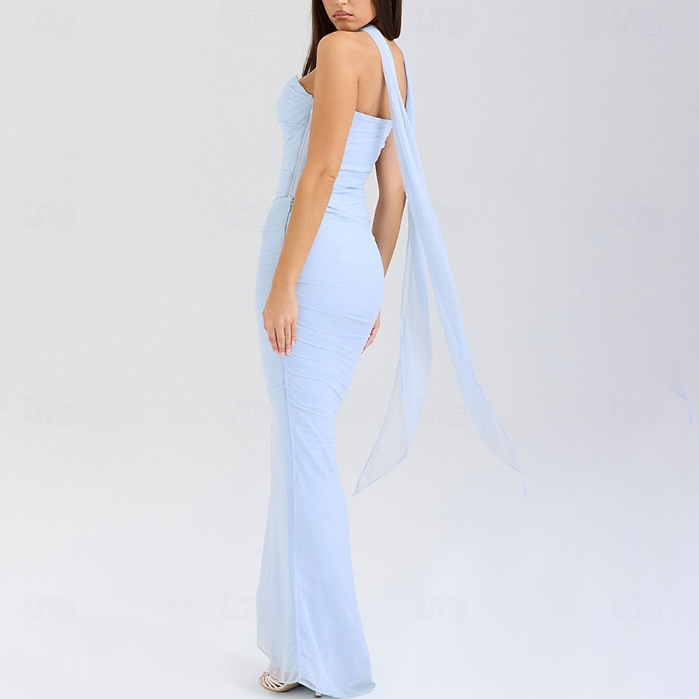 Mořská panna  trumpet quinceanera šaty elegantní šaty svatba svatební hosté dlouhé do podlahy bez rukávu bezramenné polyesterové bez zad s nařasením 2025 - $99.99 –P26