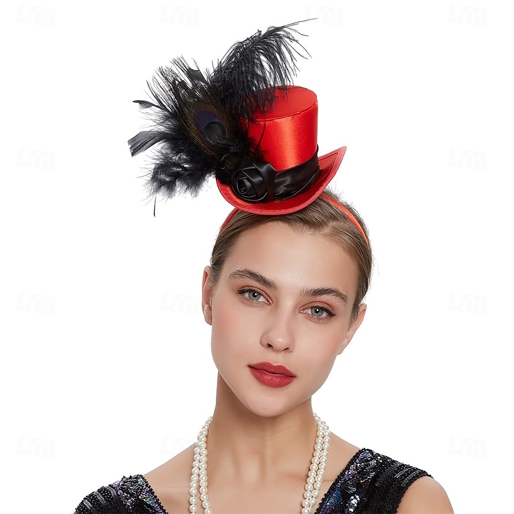 Chapeau fascinateur pour femme, serre-tête pour fête de thé, mini-chapeaux haut de forme, cocktail, fleur, maille, plumes, pince à cheveux de 2025 ? $42.99 –P1