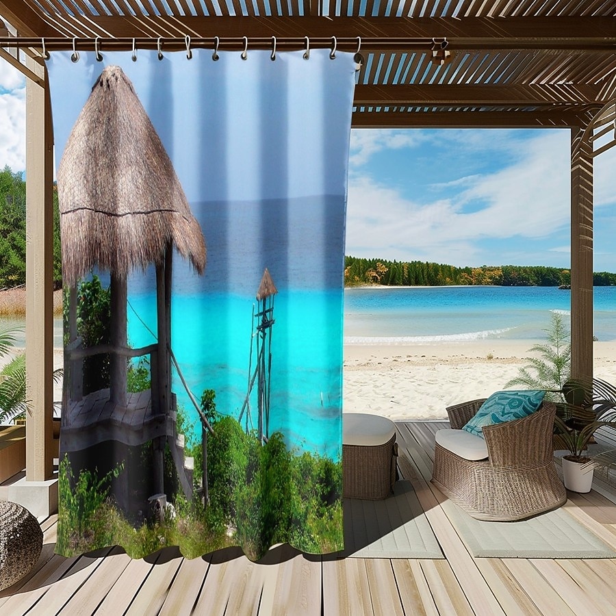 Αδιάβροχη Εξωτερική Κουρτίνα Ιδιωτικότητα Κουρτίνες Πατιό Ολισθηρές Κουρτίνες Πέργκολας Γαζωμένες 3D Τοπίο Διακοπών Στην Θάλασσα Για Κιόσκι Μπαλκόνι Βεράντα Γιορτή 1 Πάνελ 2026 - $41.99 –P11