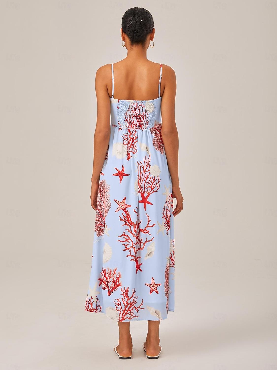 rotes Urlaubs-Camisolekleid mit Meeresmotiv 2025 - $8.99 –P7