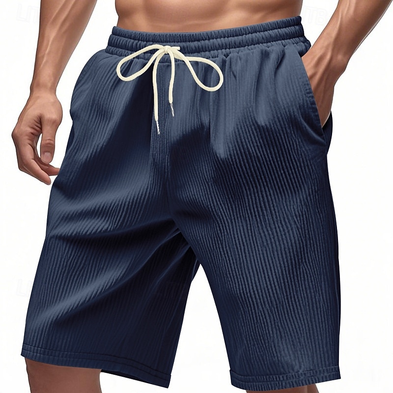 Hombre Pantalón corto Pantalones cortos de verano Pantalones cortos de playa Pantalones cortos casuales Bolsillo Correa Cintura elástica Plano Comodidad Transpirable Corto Exterior Vacaciones 2025 - $16.49 –P17