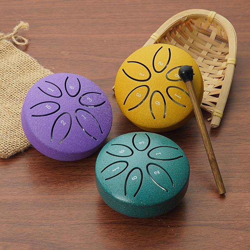 Tambor de chuva para jardim externo com protetores de dedos de 3 polegadas e 6 notas, tambor de língua de aço, mini tambor de mão à prova d'água com protetores de dedos, instrumento musical de de 2025 por $17.99 –P7