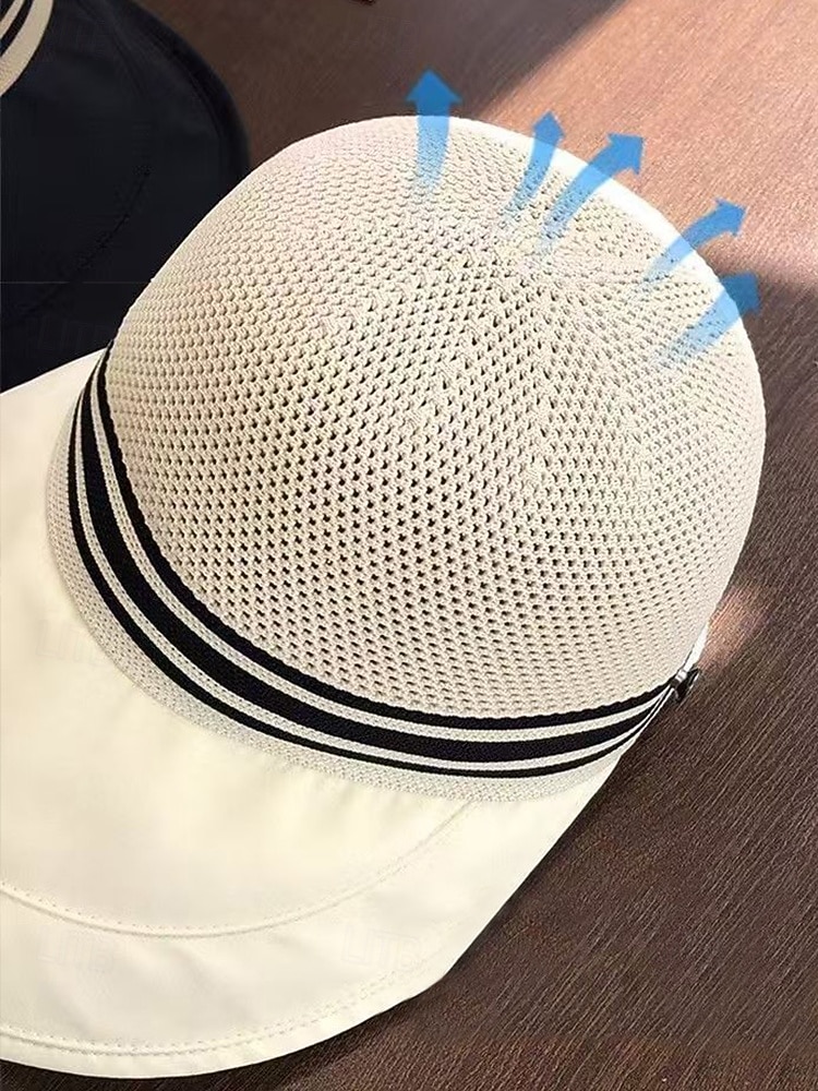 Chapéu de sol feminino de aba larga em tela respirável, dobrável, com proteção UPF e alça ajustável para viagens e férias ao ar livre. Ideal para praia e atividades ao ar livre. &atividades de verão de 2026 por $9.99 –P6