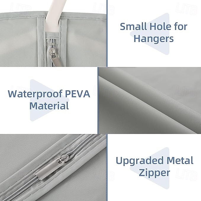 5 Packs Garment Bags for Hanging Clothes Suit Bags for Closet Storage and Travel Grey Suit Cover Bags with Clear Window for Coats Jackets Shirts 2026 - $23.99 –P4