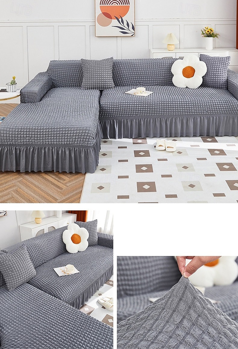Stretch Couch Cushion Cover, 1 2 3 Seater Cushion Covers for L Shaped Sofa Chaise Longue, Sectional Sofa Slipcover Furniture Protector with Elastic Bottom 2025 - $19.99 –P4
