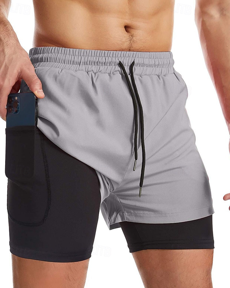 Men's Swim Trunks Swim Shorts Board Shorts Color Block Quick dry Breathable With Compression Liner with Towel Loop Vacation Beach Hawaiian Casual Black 2026 - $18.99 –P6
