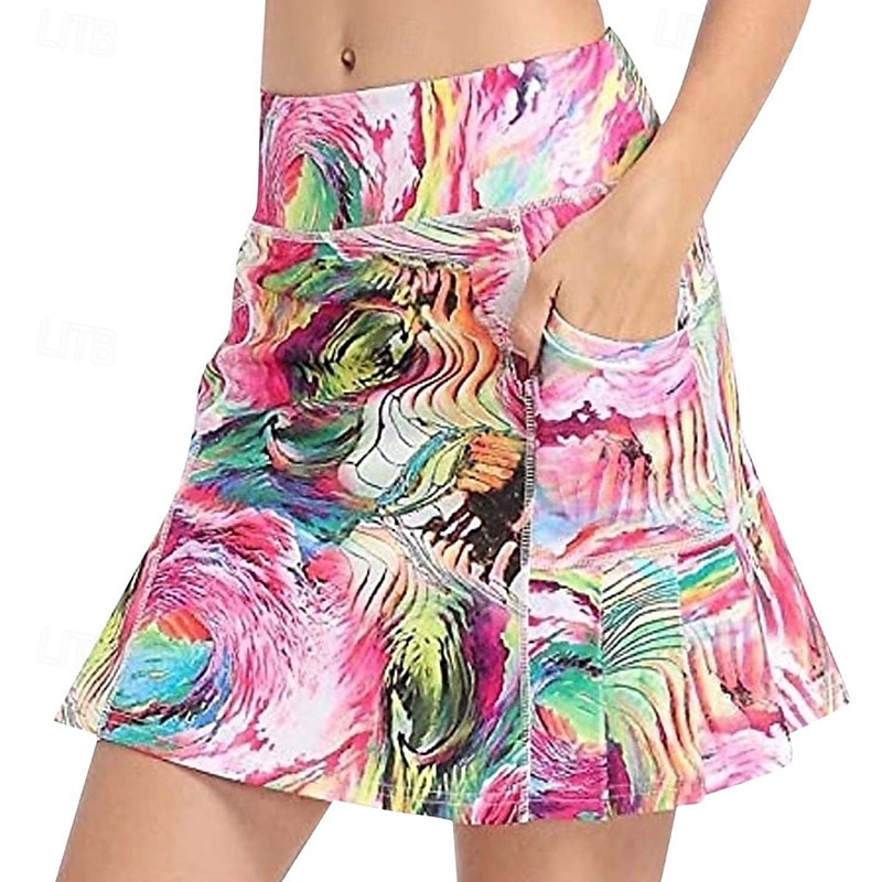 US Open Women's Tennis Skirts with Shorts Print Quick Dry Tennis Golf Badminton Skort Pink Red Blue Tennis Clothing 2025 - $17.99 –P5