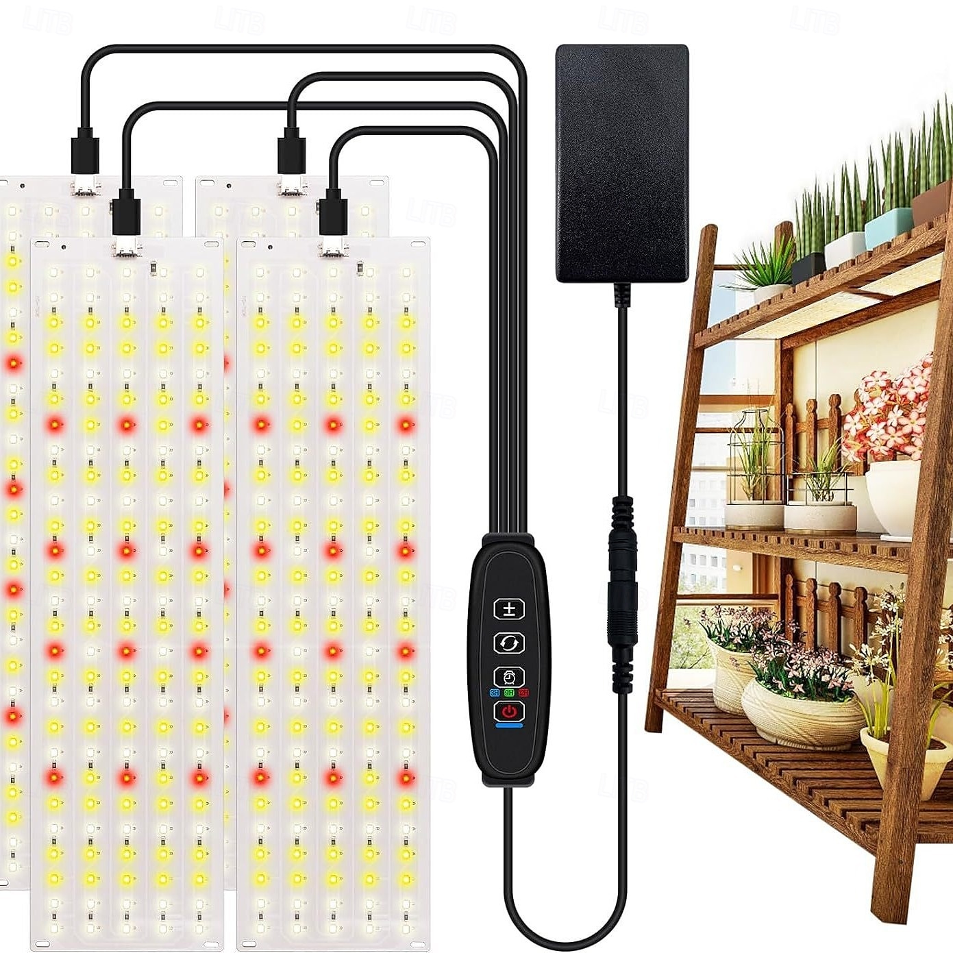 مصباح نمو LED كامل الطيف مع 4 مستويات قابلة للتعتيم ومؤقت تشغيل/إيقاف تلقائي، مصباح نمو نباتي 135 LED للشتلات والخضراوات المزهرة والعصارية مثالي للنباتات الداخلية 2025 - $23.99 –P2