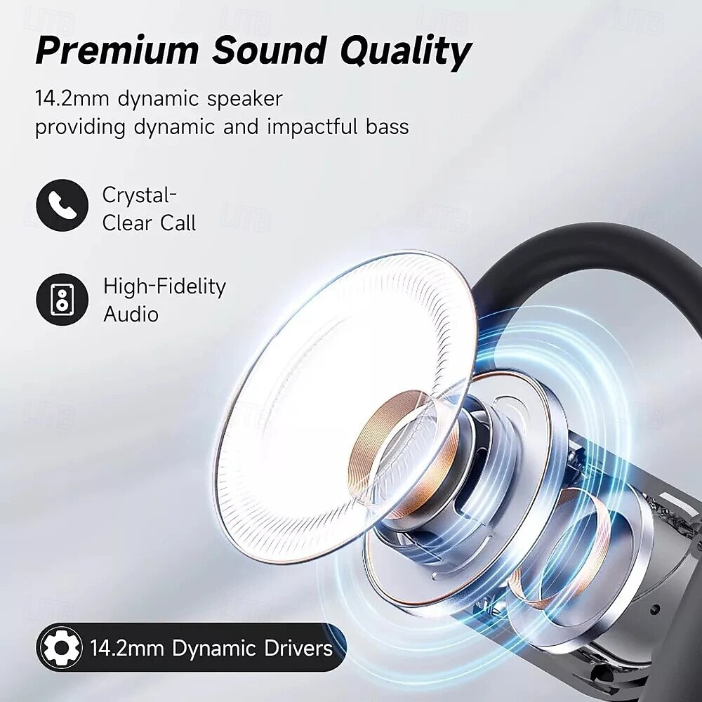 Q18 Ear Hanging Full Color Touch Screen Noise Reduction Bluetooth Earphones Multi functional Touch Screen OWS Ear Hanging 2025 - $27.99 –P3