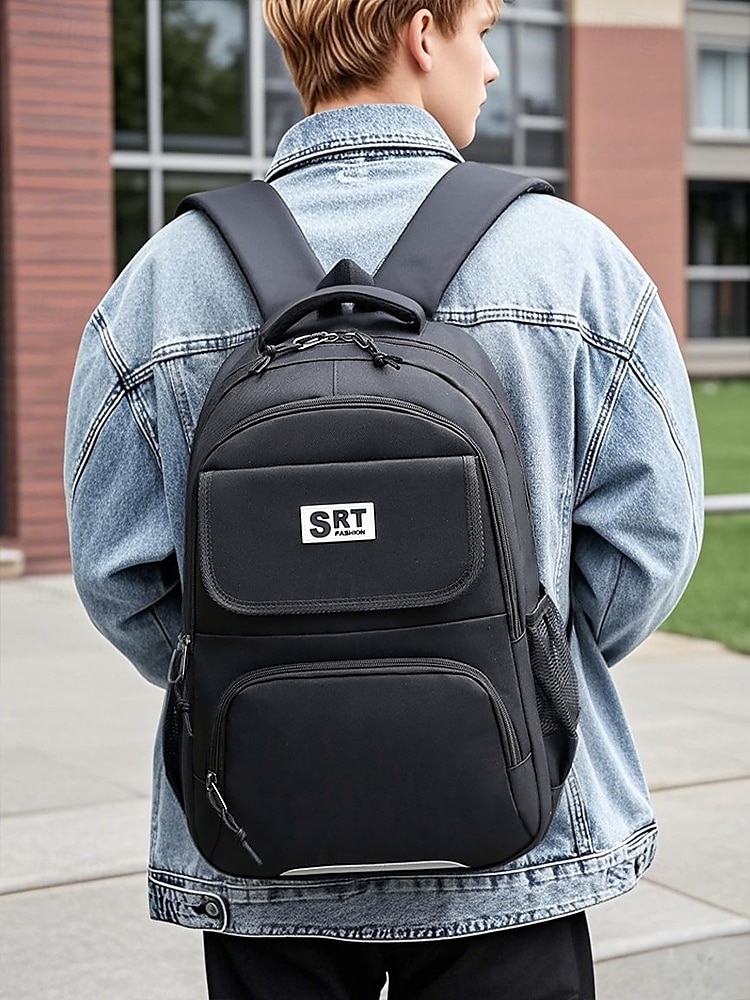 Casual ryggsäck för män med flera fack, slitstarkt nylonmaterial, snygg design för skola, resor och vardagsbruk - finns i grönt, grått, blått och svart 2025 - $26.99 –P2