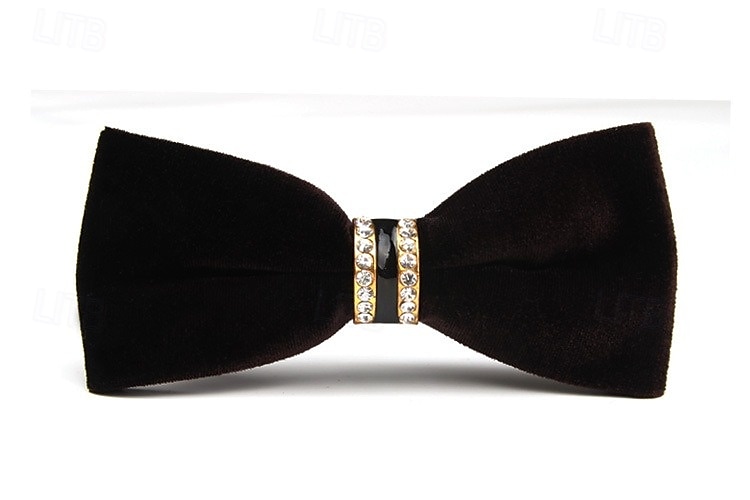 Gravata Borboleta Vintage Masculina Festa de Casamento Trajes de Recepção Gravata Borboleta Veludo Cor Sólida Preto Borgonha Azul Royal de 2025 por $12.99 –P5