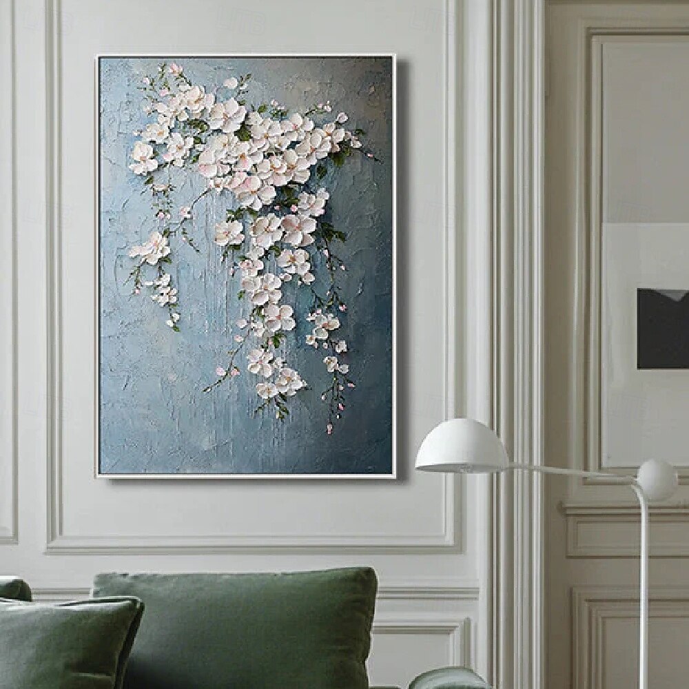 Peinture à l'huile de fleurs peintes à la main, peinture de fleurs sauvages, texture 3D faite à la main, peinture de fleurs en fleurs, toile de très grande taille, peinture de flore, art mural, de 2025 ? $85.99 –P2
