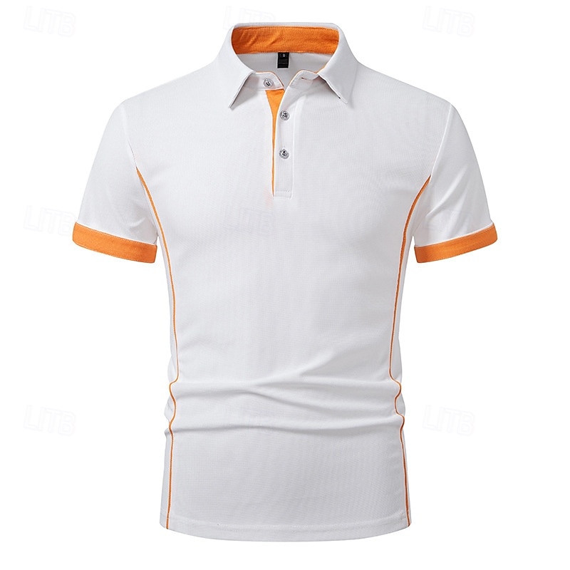 Per uomo Magliette Polo a Nido d'Ape Maglia da golf Lavoro Casuale Bavero Manica Corta Essenziale Moderno Blocco di colori Patchwork Bottoni Estate Vestibilità regolare Nero Bianco Blu marino Verde del 2025 a $18.99 –P2