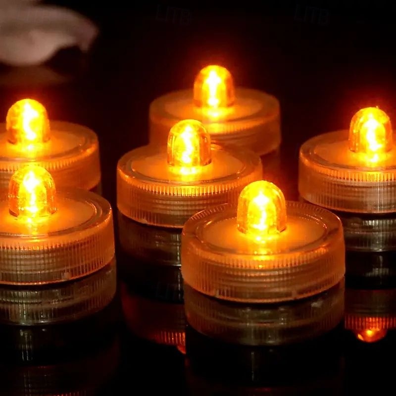 12/24 יחידות טבולה אורות נרות אלקטרוניים לבית דגים נוף תת מימי אורות נוף לחגי אקווריום חג המולד מסיבת יום הולדת קישוט הבית 2025 - $16.49 –P13