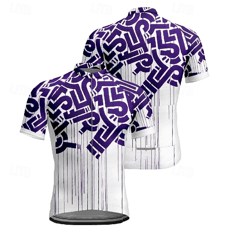 Men's Cycling Jersey Geometric Short Sleeve Bike Tee Tshirt Jersey with 3 Rear Pockets Mountain Bike MTB Quick Dry Anatomic Design Wicking Breathable Sports Wine Red Black Blue Clothing Apparel 2026 - $25.99 –P7