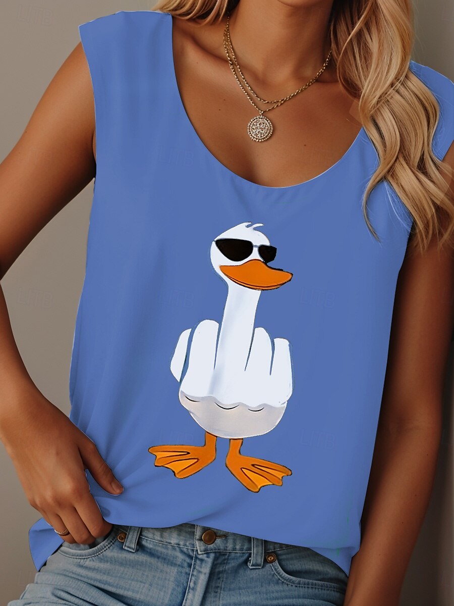 Per donna Canotta a canotta Grafico Animale Graffiti Quotidiano Casual Senza Maniche Girocollo Scollo Tondo Top Regolari Quotidiano Stampato Nero Rosa Blu Viola Estate Primavera del 2025 a $19.99 –P1