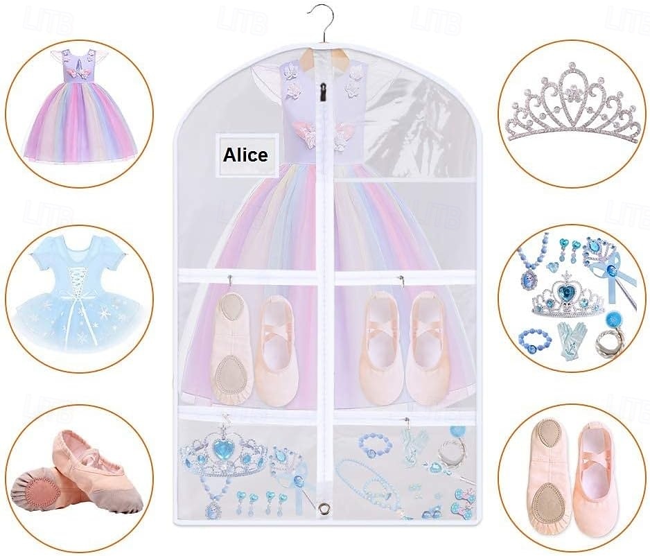 Bolsa para roupas de dança, capa para roupas penduradas em peva espessada com 7 bolsos com zíper, bolsa para terno extra longa, transparente e à prova de poeira para armazenamento em armário ou viagem de 2025 por $8.49 –P4
