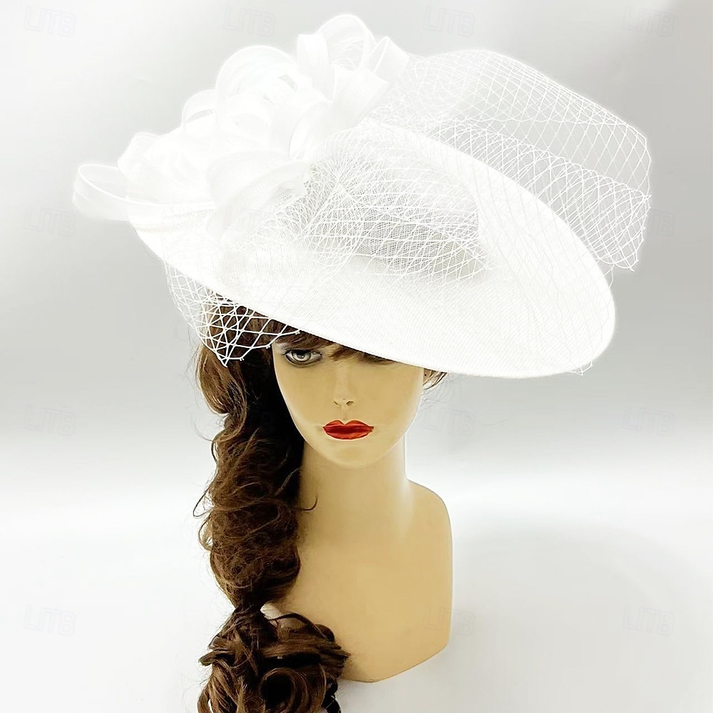 Huvudbonad Sinamay Fedora Hatt Bröllop Aftonfest Teaparty Hästkapplöpning Cocktail Vintage Söt Med Fjäder Huvudsmycke Huvudbonad 2026 - $32.99 –P9