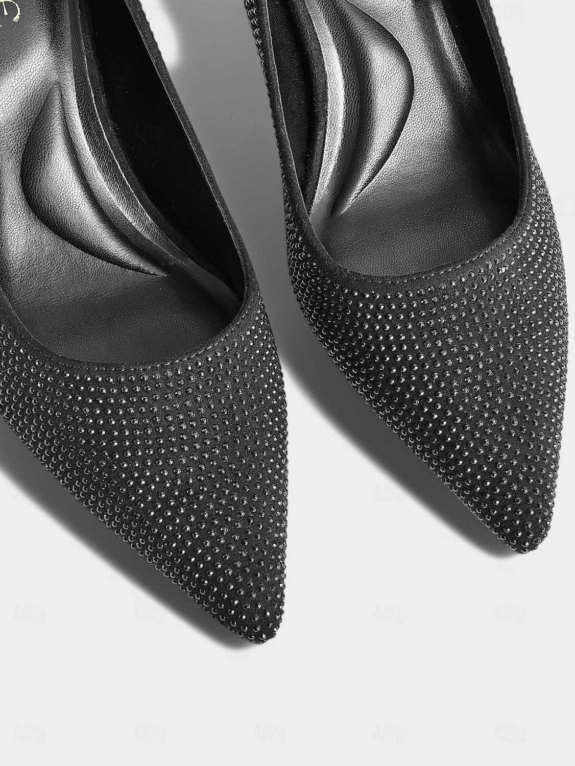 Women's Champagne Rhinestone Pointed Toe Kitten Heels – Elegant Slip-On Glitter Pumps for Cocktail Parties and Holiday Celebrations 2025 - $54.99 –P4