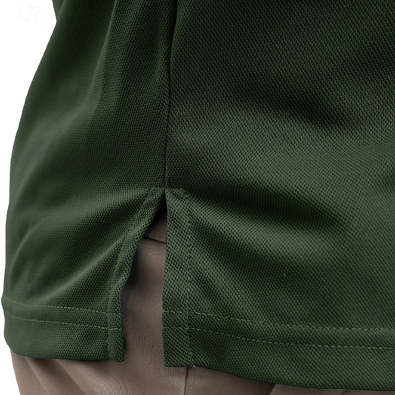 Men's Golf Shirt Golf Polos Shirts Work Casual Lapel Short Sleeve Basic Modern Plain Patchwork Buttons Summer Regular Fit Blue Sky Blue Army Green Golf Shirt 2025 - $23.99 –P8