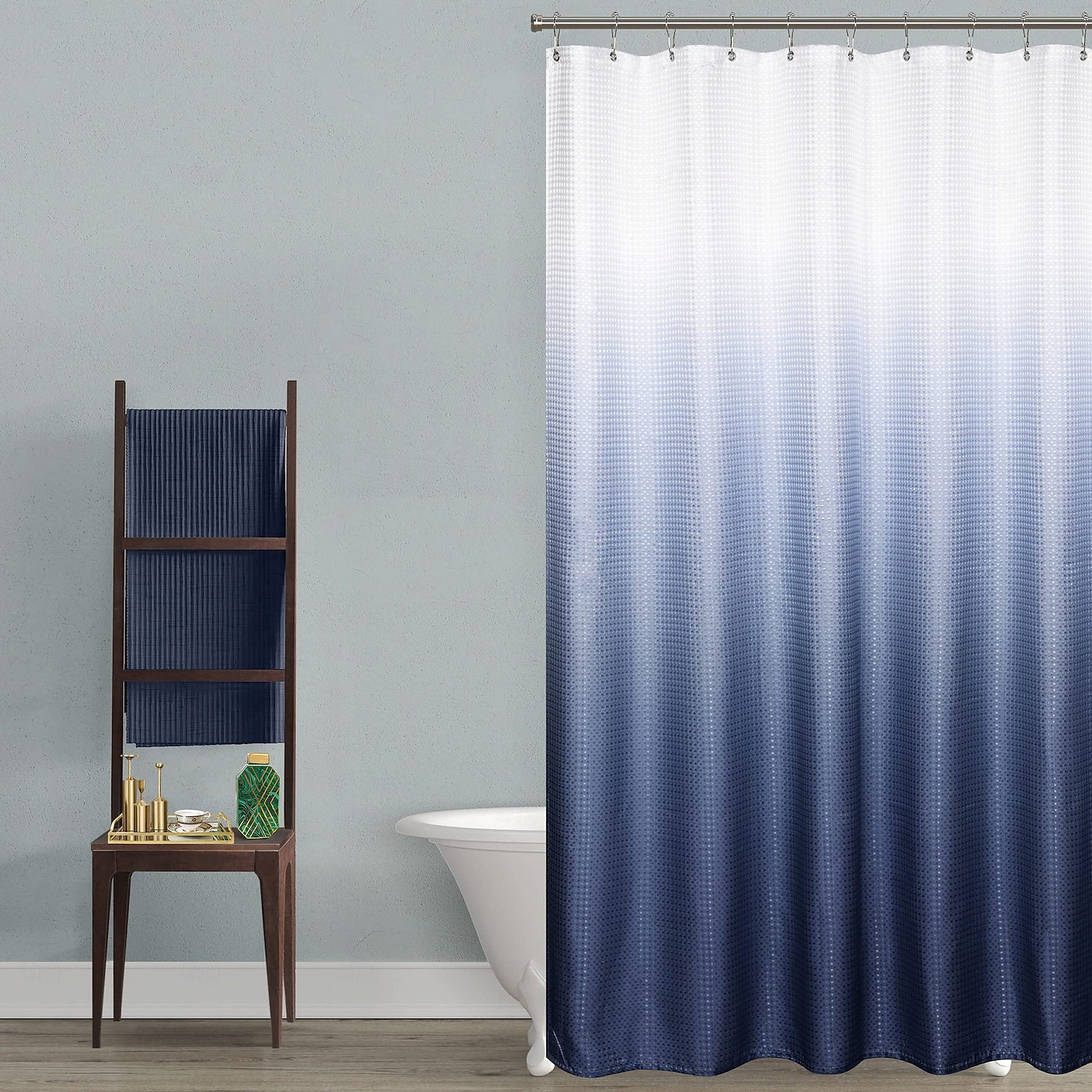 Σετ κουρτινών ντους 180cm*180cm(70"*70") για αξεσουάρ μπάνιου ύφασμα πολυεστέρα αδιάβροχο μοντέρνα κουρτίνα ντους με 12 γάντζους 2025 - $22.99 –P1