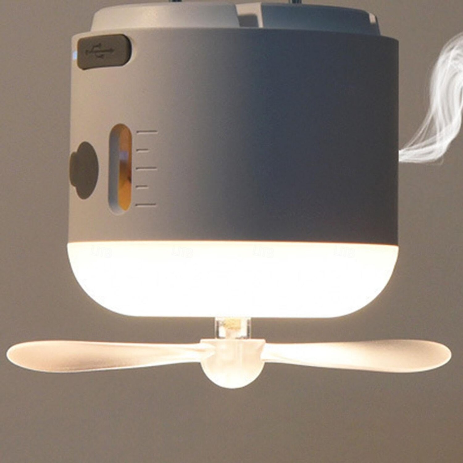 1 st utomhus campingljus fläkt multifunktionsspray fyra växlar dimmer två växlar dimning usb laddningsupphängningskrok 2025 - $18.99 –P1