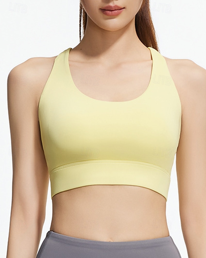Per donna Reggiseno Il giro Top reggiseno Crisscross Back Comodo Traspirante Rete Semplice Sport Abbigliamento sportivo Nero Bianco Yoga Fitness Casuale del 2025 a $12.39 –P2