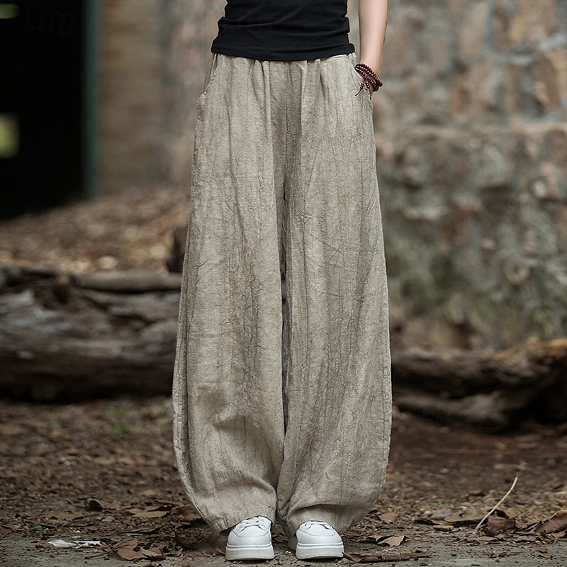 Per donna Pantaloni in cotone e lino Pantaloni Eleganti Moda Streetwear Lunghezza intera Naturale Tinta a nodi Tasca Elastico in vita Comodo All'aperto Confortevole All'aperto Vacanza Abbigliamento del 2025 a $48.99 –P2