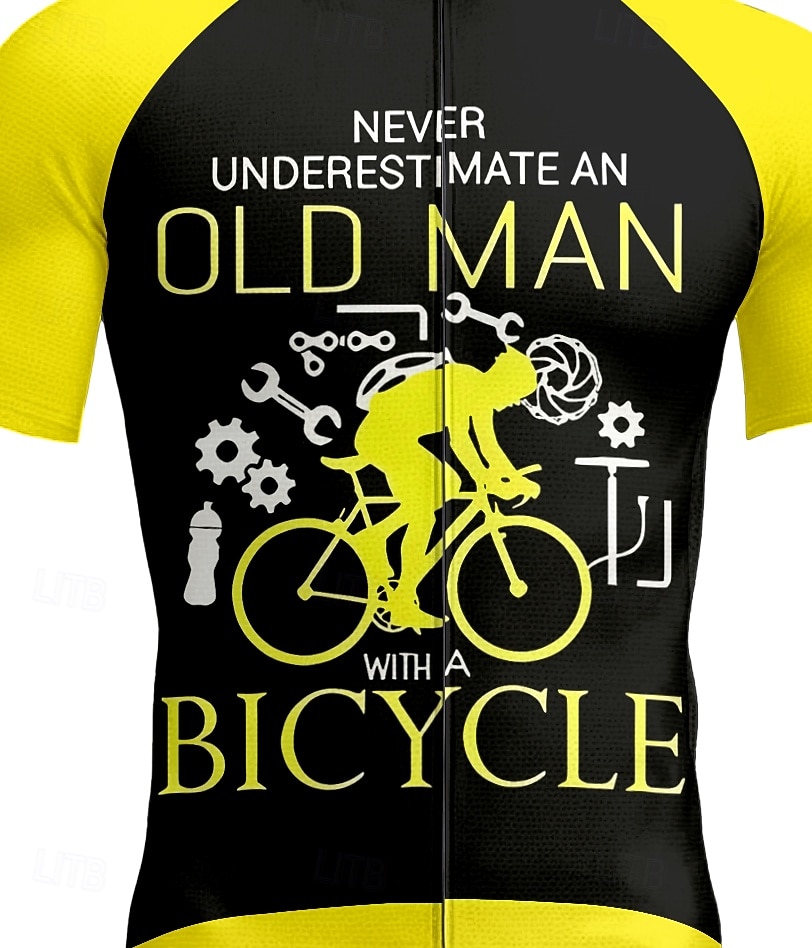 Per uomo Maglia da Ciclismo Grafico Geometrico Lettere & Numeri Manica Corta Bicicletta Maglietta Top con 3 tasche posteriori Resistente ai Raggi UV Asciugatura Rapida Cerniera Frontale Strisce del 2026 a $30.99 –P3