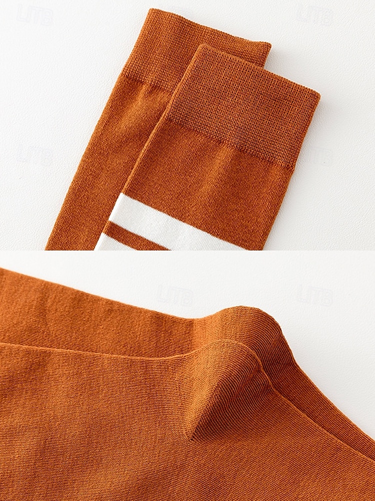 Kniehohe, asymmetrisch gestreifte Damensocken – sportliche, über die Wade reichende Baumwollsocken für Schuluniformen für Schüler, Abschlussfeiern, Cheerleading und den Alltag 2025 - $7.99 –P11