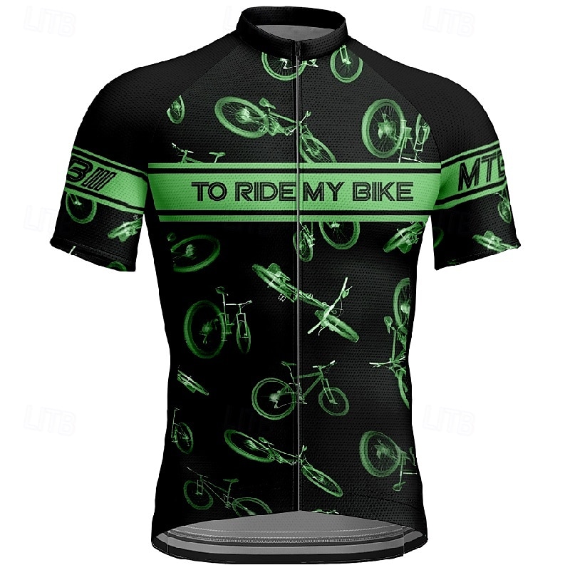 Voor heren Wielrenshirt Korte mouw Fietsen T-shirt Shirt met 3 achterzakken Bergracen Ademend Sneldrogend Anatomisch ontwerp Lampenkatoen Geel Blauw Paars Sport Kleding 2025 - $25.99 –P10