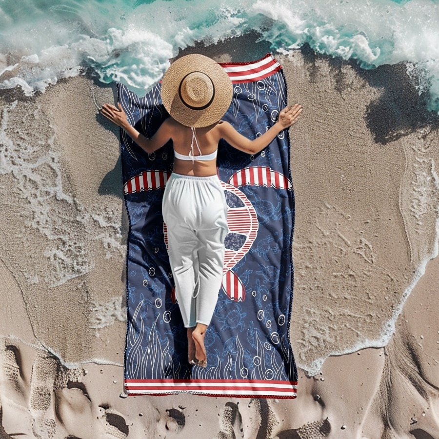 telo mare stampato, telo mare leggero e anti-sabbia ad asciugatura rapida, ideale per viaggi, piscina e uso all'aperto del 2025 a $10.99 –P3
