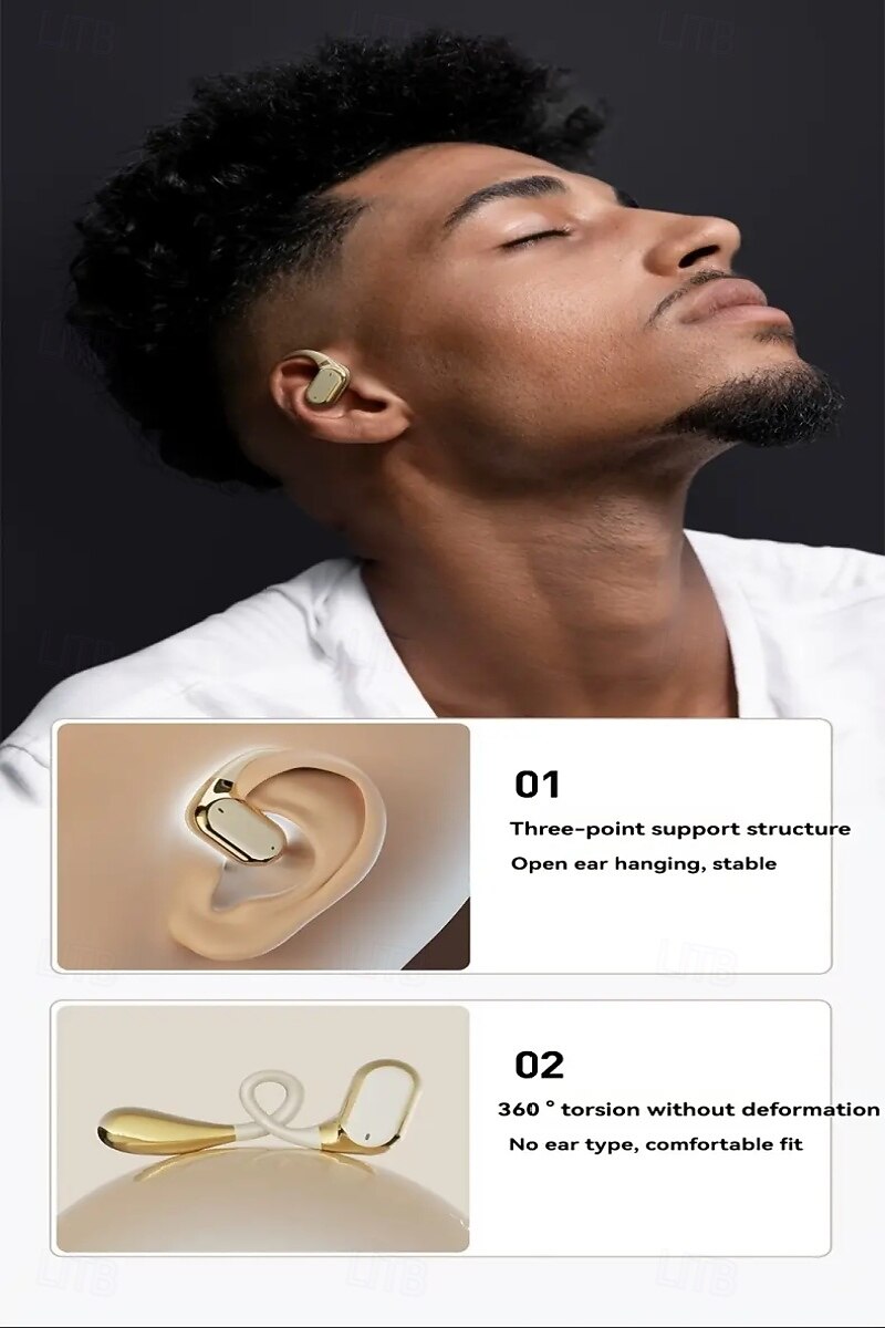 2025年 Q17 トゥルーワイヤレスイヤフォン Bluetooth 5.3 イヤーフック TWSヘッドフォン LEDディスプレイ 長いバッテリーライフ 旅行＆サイクリング用  コレクション – $13.99 –P2