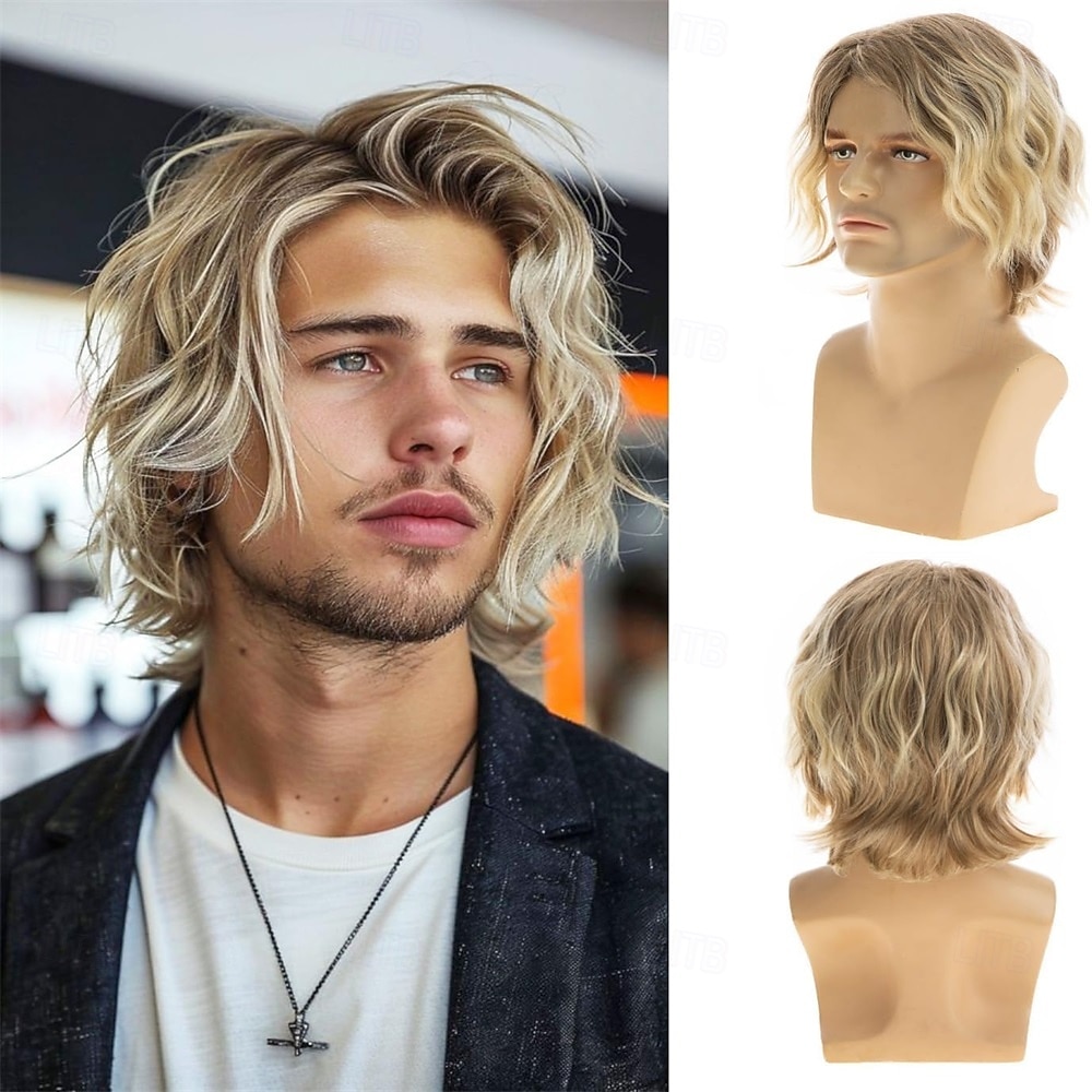 parrucca da uomo corta grigia a strati sintetica per costume cosplay di Halloween per uomo del 2026 a $25.99 –P7