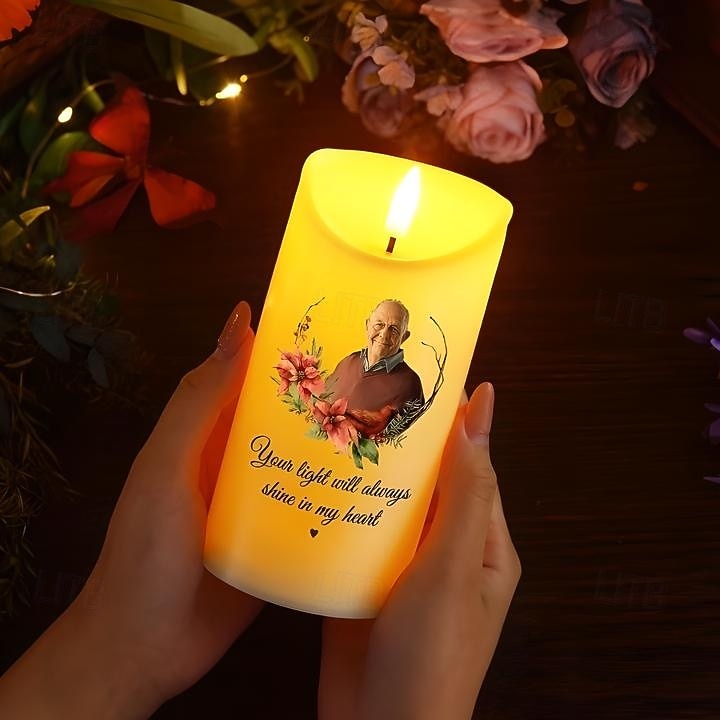 εξατομικευμένο αναμνηστικό κερί led προσαρμοσμένα δώρα συμπάθειας για την απώλεια αγαπημένων προσώπων, κομψό φως ανάμνησης για τη διακόσμηση του υπνοδωματίου του σπιτιού, φόρο τιμής σε αγαπημένα πρόσωπα που πέρασαν 2025 - $15.99 –P3