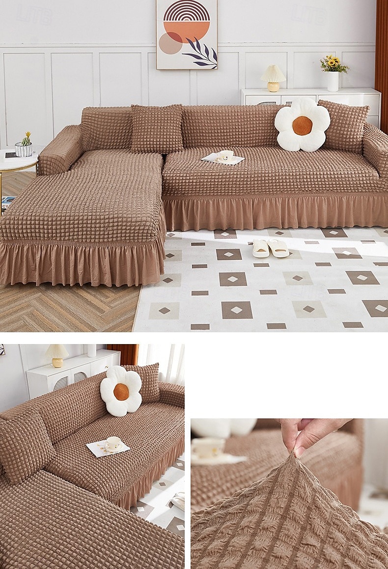 Stretch Couch Cushion Cover, 1 2 3 Seater Cushion Covers for L Shaped Sofa Chaise Longue, Sectional Sofa Slipcover Furniture Protector with Elastic Bottom 2025 - $19.99 –P13