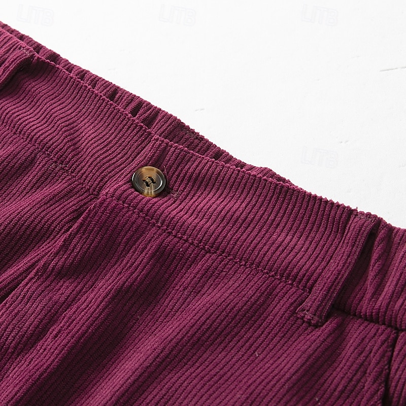 Men's Cargo Shorts Casual Shorts Hiking Shorts Corduroy Shorts Elastic Waist Multi Pocket Straight Leg Plain Comfort Soft Knee Length Outdoor Casual Daily Fashion Streetwear Black Blue Micro-elastic 2025 - $22.99 –P7
