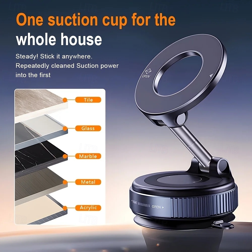 opvouwbare magnetische autotelefoonhouder, verwijderbare, waterdichte universele standaard voor dashboard en bureau in zwart of wit 2025 - $17.99 –P6