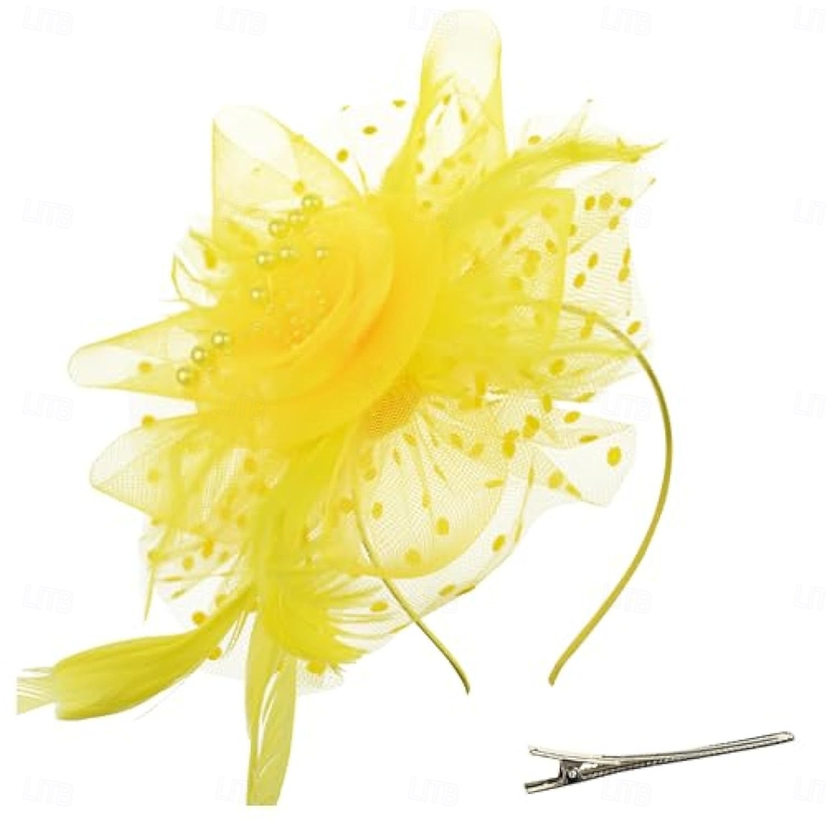 Tocados, sombrero de malla con flores para fiesta de té, tocado, velo, diadema para mujer, fiesta, boda 2025 - $38.99 –P12