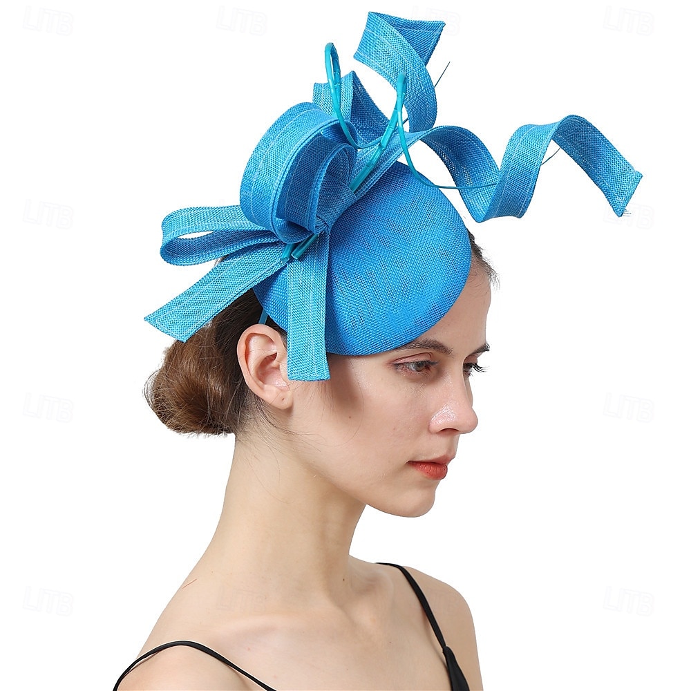 Nakrycie głowy Sinamay Ślub Wieczorna impreza Elegancja Ślub Z Kwiat Winieta Nakrycia Głowy 2025 - $39.99 –P5