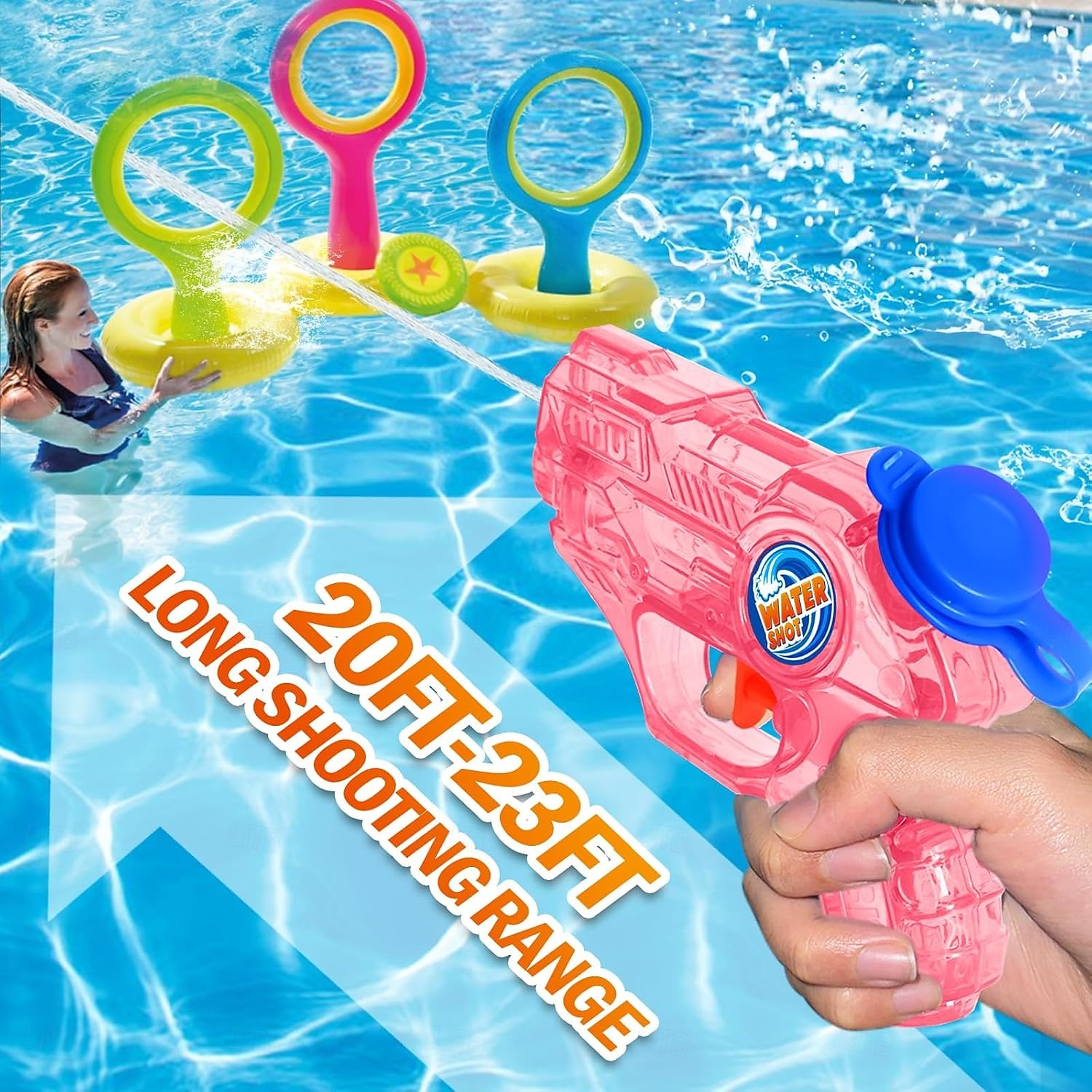 Mini pistola ad acqua per bambini piccoli - confezione da 4/2 confezioni, piccole pistole ad acqua da 5-7 m di lunga gittata, super pistola ad acqua, pistola blaster, giocattolo acquatico per esterni, del 2025 a $16.84 –P10