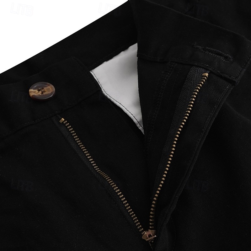 Herren Hose Chinos Sommerhose Freizeithose Fronttasche Einfach Komfort Atmungsaktiv Lässig Täglich Ferien Urlaub Mode Kürbis Schwarz 2026 - $29.99 –P10