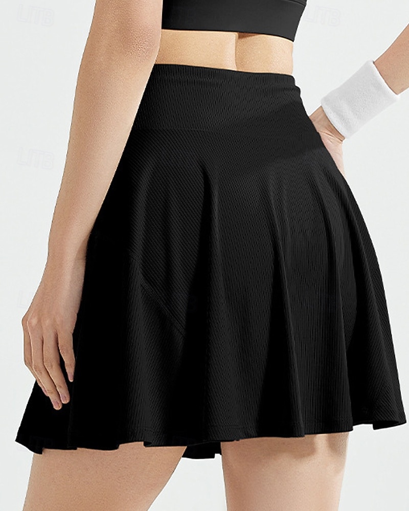 Femmes Couleur Unie Jupe décontractée Jupes de tennis Jupes de tennis avec shorts Plissé Poches Latérales Extensible Tennis Le golf Pickleball Bas Noir Ivoire Vert clair Spandex Vêtements de tennis de 2026 ? $17.99 –P11