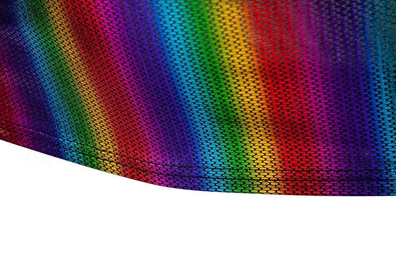 Retró 1980-as évek Póló POLO trikó Diszkó Fényes latex patent Fémes Szivárvány Jelmez Férfi Mindszentek napja Farsang Pride Parade Büszkeség hónapja Felnőttek Póló Nyár 2025 - $26.99 –P5