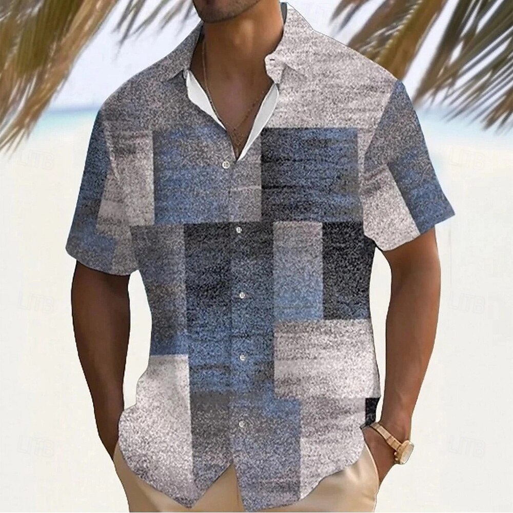 Per uomo Geometrico Blocco di colori Patchwork Camicia Camicia Estiva Camicia con Bottoni Manica Corta Moda Casual All'aperto Vacanza Abbigliamento Quotidiano Estate Collo ripiegato Stampa 3D Camicia del 2025 a $23.99 –P2